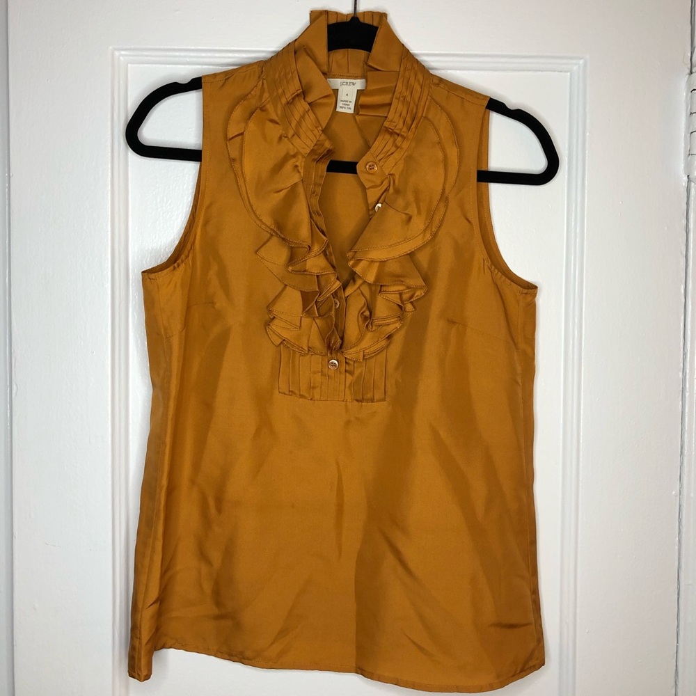 J. Crew silk blouse with ruffle collar